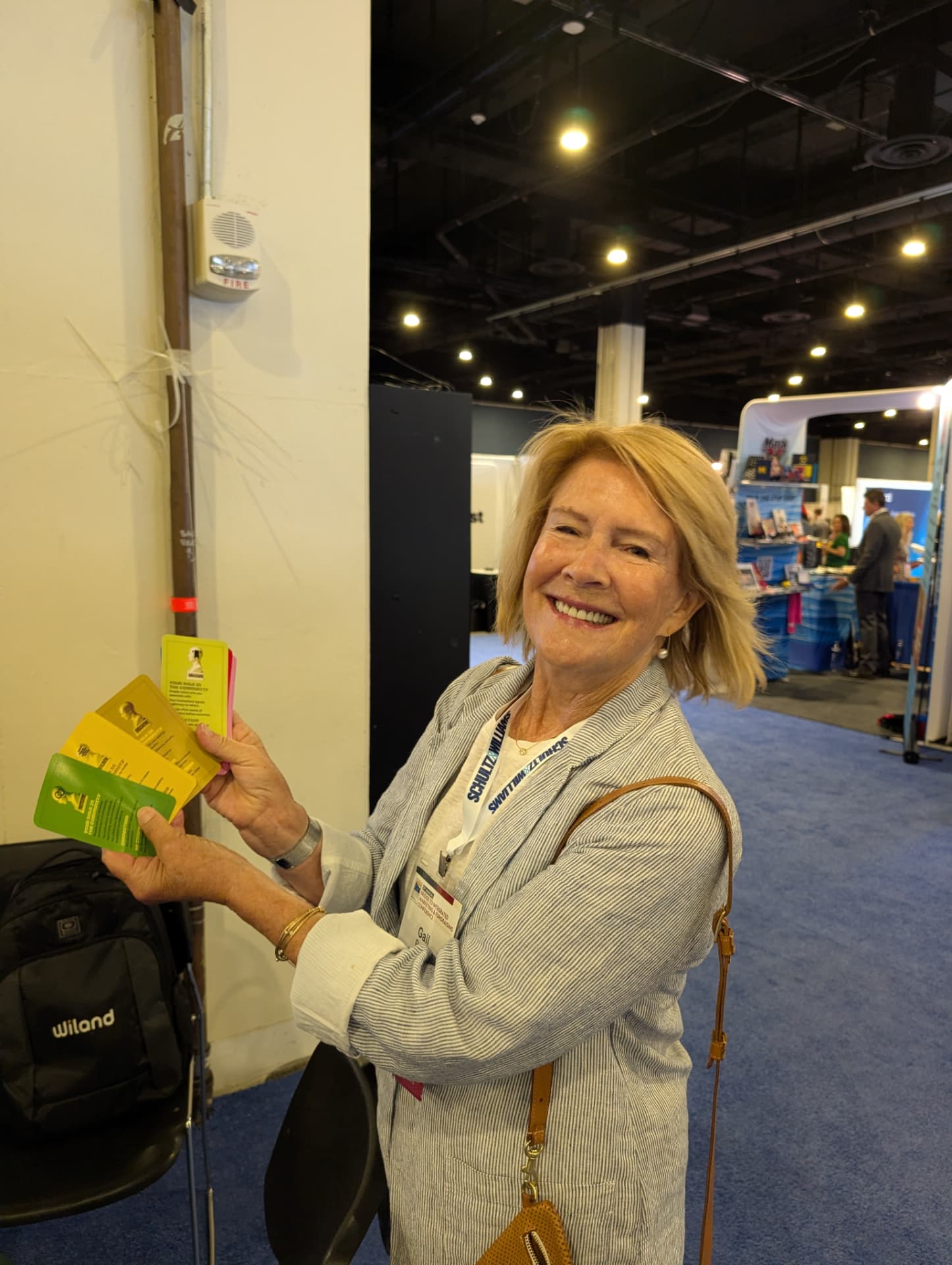 Guest Pass cards making their way across the Bridge Conference expo hall.